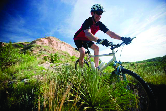 Biking at Lake Scott State Park